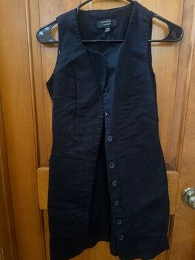 Banana Republic Black Sleeveless Button-Front Mini Dress